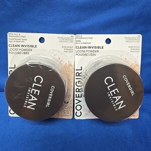 2pc Lot Covergirl #105 Translucent Fair Clean Invisible Loose Powder Talc Free